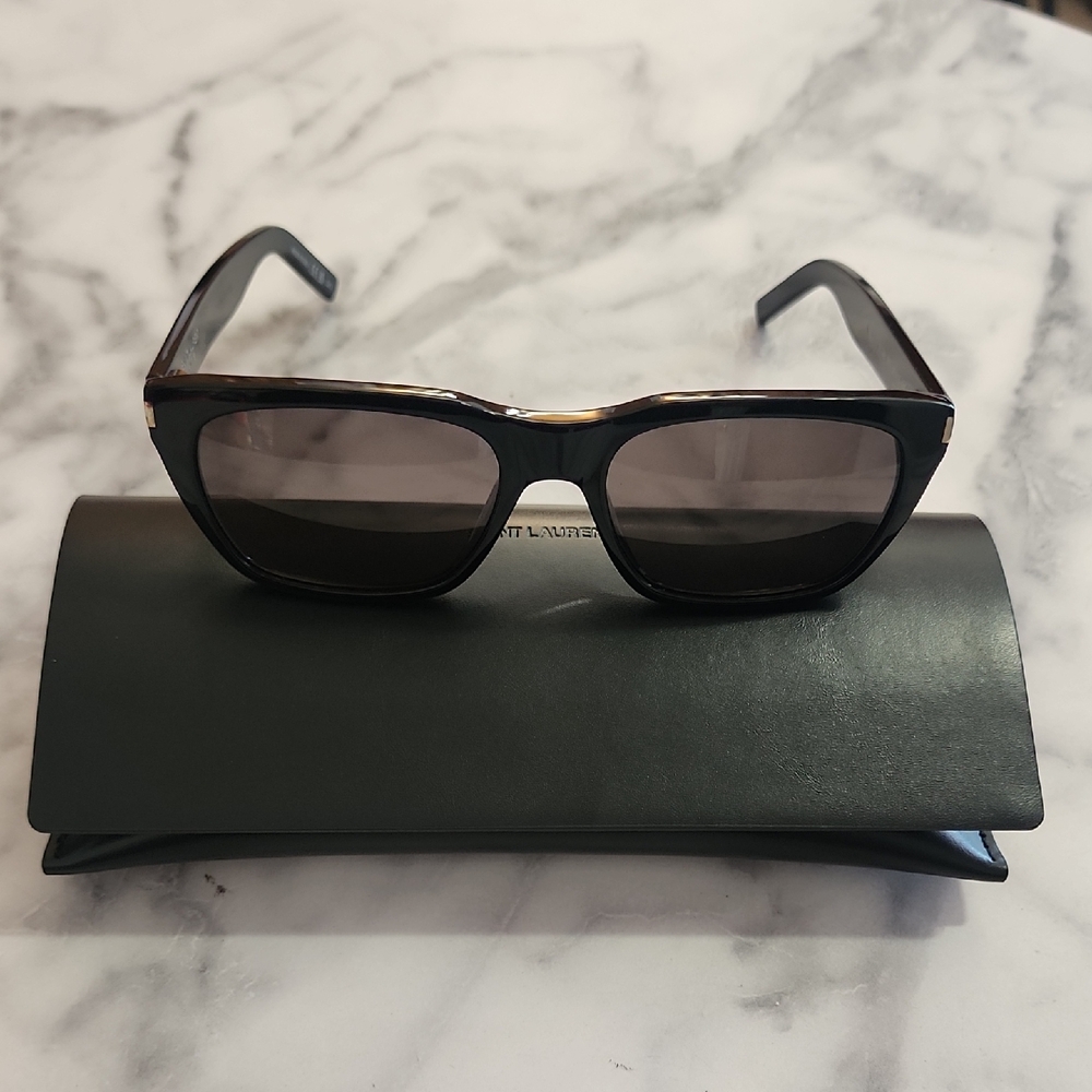 NEW Authentic YSL Black Square Frame sunglasses - Picture 2 of 10